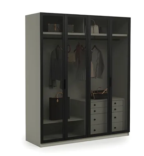 Design Kleiderschrank mit 4 Türen für Schlafzimmer