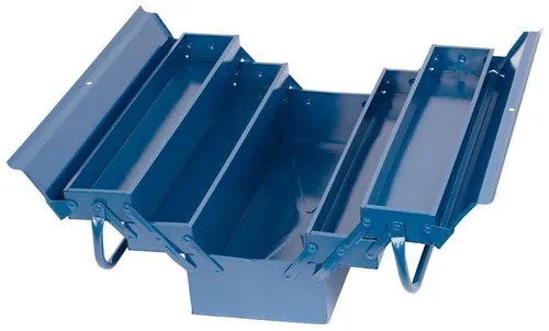 PROREGAL® Werkzeugbox Metall-Werkzeugkasten mit 5 Fächern, 430x200x200mm - Praktische Werkzeugbox aus robustem Metall mit 5 Fächern für optimale Organisation. Ideal für Werkstätten, kompakt und langlebig – dein zuverlässiger Begleiter für alle Projekte.