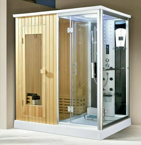 XXL Luxus LED Dampfdusche+Sauna-Kombi-Set