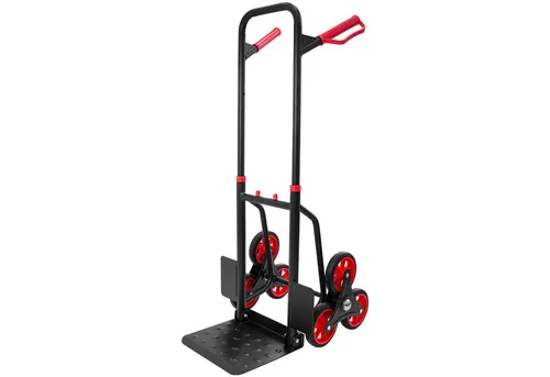 Trucky Treppensackkarre - klappbar, 150 kg Tragkraft, Treppensteiger - Sackkarre für den mühelosen Transport schwerer Lasten über Treppenstufen. Robustes Design, ergonomische Griffe und spezielle Räder für sicheres Manövrieren. Ideal für Möbel und Kartons bis 150 kg.