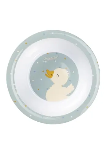 Kinder Schale Ente Edda Lou mit rutschfester Unterseite, für Jungen und Mädchen, ideal für Brei, Obst und den Snack zwischendurch
