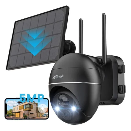 ieGeek 5MP Solar PTZ Überwachungskamera Aussen WLAN IP Kamera Akku PIR Erkennung