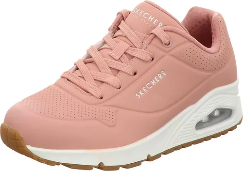 Skechers Damen Uno Stand On Air Sneakers, Rose Durabuck, 41 EU - Damen-Sneaker mit atmungsaktivem Durabuck-Obermaterial und komfortabler Air-Cooled Memory Foam Innensohle für ganztägigen Tragekomfort.