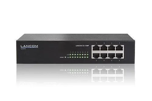 LANCOM 61430 GS-1108P - Unmanaged 8-Port Gigabit Ethernet Switch, PoE-Unterstützung für effiziente Stromversorgung in kleinen Büros