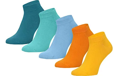 Ladeheid Damen und Herren 5er 10er Pack Sneaker Socken AT004 (Mix-1 (5 Pack), 43-46)
