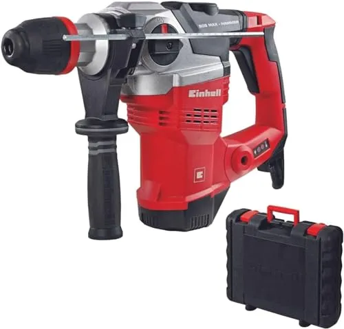 Einhell Bohrhammer TE-RH 38 E - Bohrmaschine für Bau- und Renovierungsarbeiten, mit pneumatischem Schlagwerk und vibrationsgedämpftem Griff für komfortables Arbeiten.