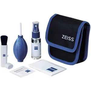 ZEISS Lens Cleaning Set Reinigungsset - Blasebalg, Staubpinsel, Optik-Reinigungslösung und Mikrofasertuch für streifenfreie Sauberkeit von Kameras und Optiken
