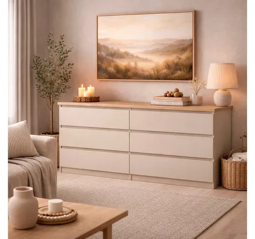 Beiges Sideboard 153,8 cm – Hochwertige Kommode für Ihr Zuhause - Kommode in Beige, Maße: 153,8x70,1x50 cm. Hergestellt aus hochwertigen Materialien, ideal zur stilvollen Aufbewahrung. Profitieren Sie von 0% Finanzierung und 10€ Willkommens-Gutschein!