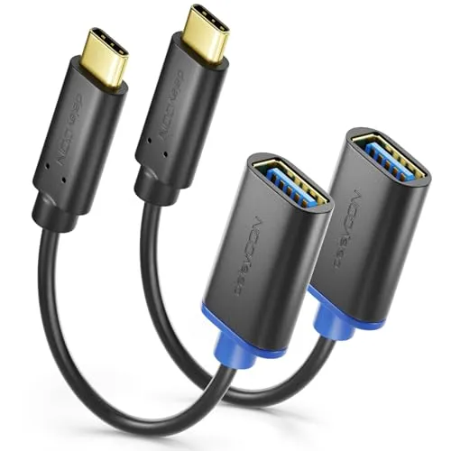 deleyCON 2 Stück Adapter USB C auf USB A