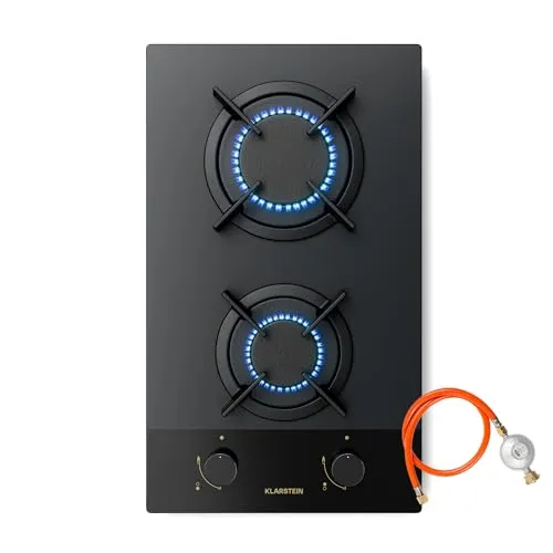 Klarstein Goldflame Nano Gaskochfeld | 2 Messingbrenner von Klarstein