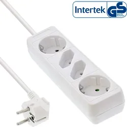 Inline® Steckdosenleiste, 4-fach, 2x Schutzkontakt + 2x Euro, weiß, 5m