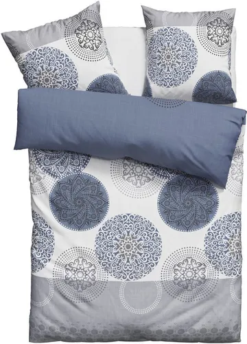 my home Bettwäsche Tesso, 3-teilig, Polycotton recycelt in blau von OTTO home