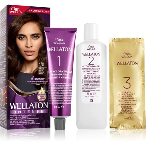 Wella Wellaton Intense Permanent-Haarfarbe mit Arganöl Farbton 4/0 Medium Brown 1 St.
