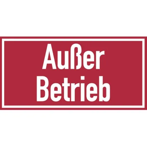 Dreifke® Hinweisschild, Außer Betrieb, 100 x 200 mm, Magnet - 200x100x0.6 mm Magnetfolie | 1 Stk