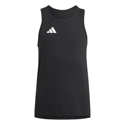 Adidas Boy's Adizero Team Singlet Kids, Black/White, 5-6 Years