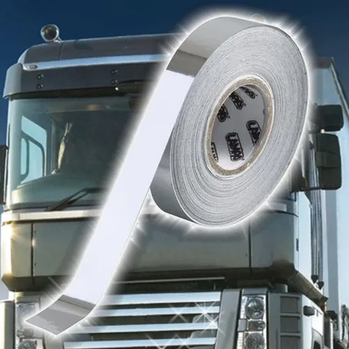 Zierstreifen Chrom 10m x 10mm Schutzfolie Streifen Aufkleber LKW Auto Motorrad