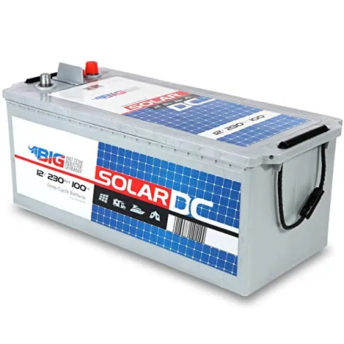 BIG Solarbatterie 12V 230Ah C100 (Versorgungsbatterie) - Professional Solar DC Batterie (12 Volt) für Photovoltaik-Inselanlage & Solaranlage für Wohnmobil, Gartenhaus, Camping & Co.