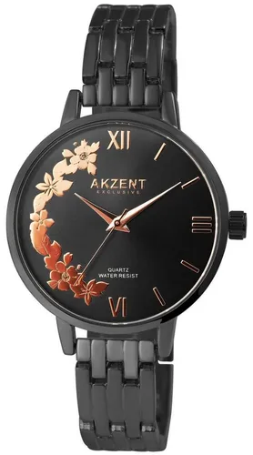 AKZENT Quarzuhr Warda Akzent Exclusive Damenarmbanduhr mit Metallband und