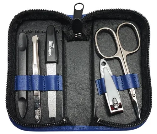 EloModa Maniküre-Etui 5-tlg Maniküre-Set aus Echtleder – Made in Germany, Solingen Instrume, 5 tlg., Made in Germany