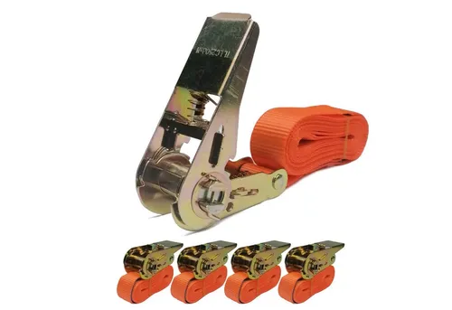 GUARD 5 Spanngurt 4 Stück Zurrgurte mit Ratsche (25mm x 6m) Orange (Art.44-25x6m) (4-St) Ratsche