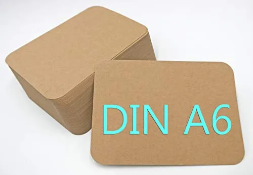 DIN A6 Postkarten Karteikarten Set Blanko zum Selbstgestalten Wahlweise mit Umschlägen und runden Ecken (Kraftpapier braun rund 300g/m², 50 Karten ohne Umschläge)