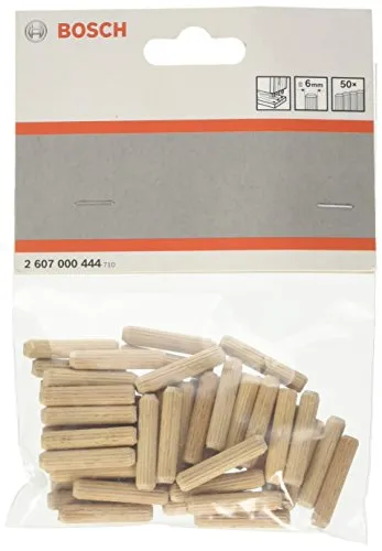Bosch Professional geriffelte Holzdübel (50 Stück, 6 mm) 2607000444