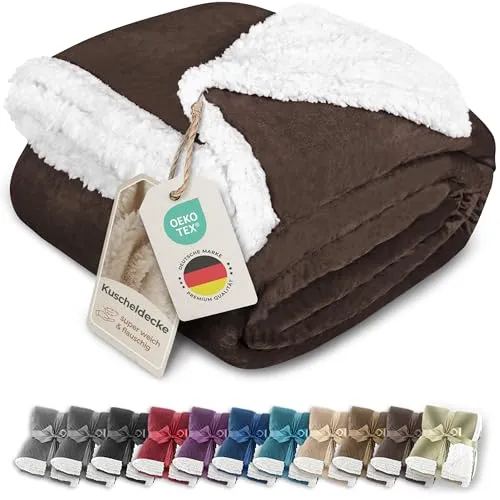Gräfenstayn® Dicke Kuscheldecke flauschig & super weich in braun von Gräfenstayn