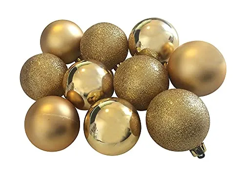 Christbaumkugeln Gold 10 Stück Weihnachtsbaumkugeln bruchfest 6cm