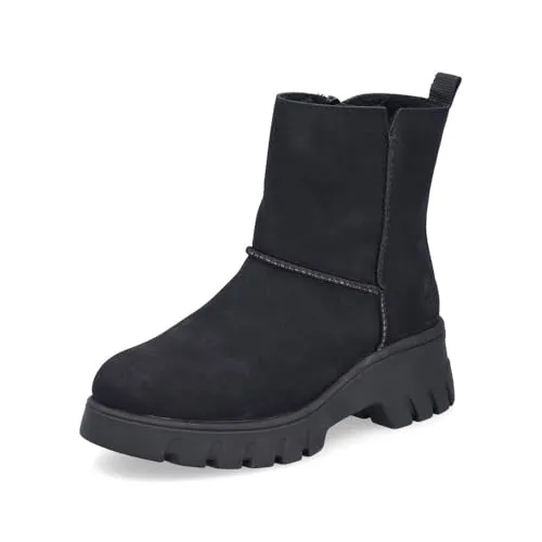 Rieker Winterboots Plateauboots mit Warmfutter - Modische Stiefelette für den Winter, ausgestattet mit wärmendem Warmfutter und rutschfester Profilsohle für optimalen Halt.