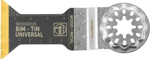 Fein 99100000105 E-Cut Universal Bimetall Sägeblatt - Sonstige, Titan beschichtetes Bi-Metall Sägeblatt mit 4x höherer Lebensdauer als HCS-Sägeblätter, ideal für präzise Schnitte in verschiedenen Materialien.