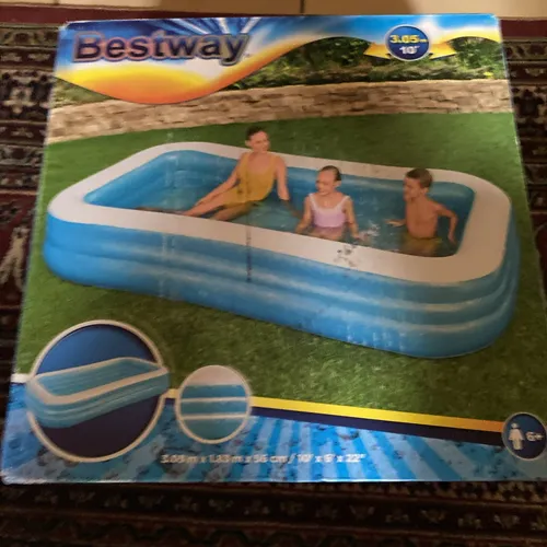 Rechteckiger Familien-Pool - Planschbecken 305x183x56 cm, geräumig für Gartenpartys und entspannende Familienaktivitäten im Freien