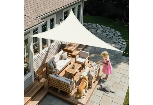 LuxusKollektion Sonnensegel Sonnensegel Dreieckig Wasserdicht Sonnenschutz 2.5x2.5x2.5m Cremeweiß