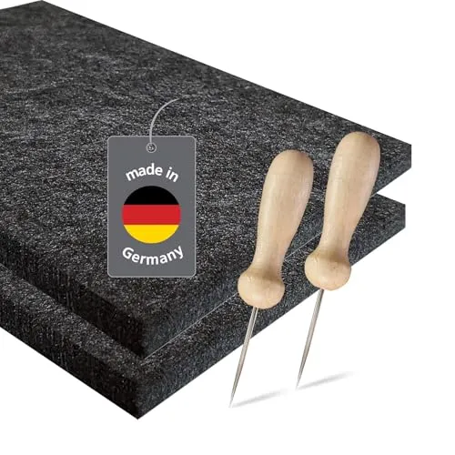 Familienmomente 2 hochwertige Prickelsets (2X Prickelfilz 20x14,5x1 cm und 2X Prickelnadel mit Holzgriff 8,2 cm) Prickeln für Kinder ab 3 Jahre und Erwachsene PRICOMO® by