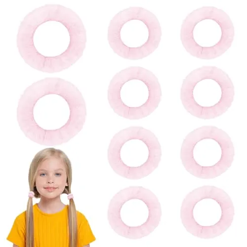 SAIIURV 10 Stück Pompom Haargummi Scrunchie Dicke Elastische Haargummis Niedliches Plüsch Fuzzy Frauen Mädchen Cosplay Halloween