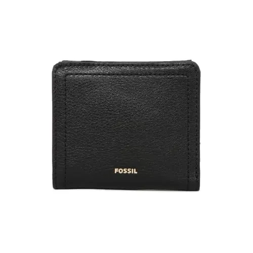 Fossil Brieftasche für Frauen Logan, Bifold Schwarz aus Leder - Damen-Geldbörsen mit RFID-blockierendem Futter, schützt Kreditkarten vor unberechtigtem Scannen und bietet viel Stauraum für Ausweis und Bargeld.