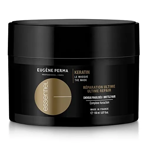 Eugène Perma Professionnel – Maske Keratin Gold ESSENTIEL – Tiefenregeneriert die Haarfaser – brüchiges Haar – Topf 500 ml