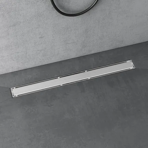 doporro Bodenablauf Komplettset Duschrinne 80cm Edelstahl Dusche Duschablauf mit Gruchstop und Haarsieb befliesbar Duschabfluss Chrom KE110