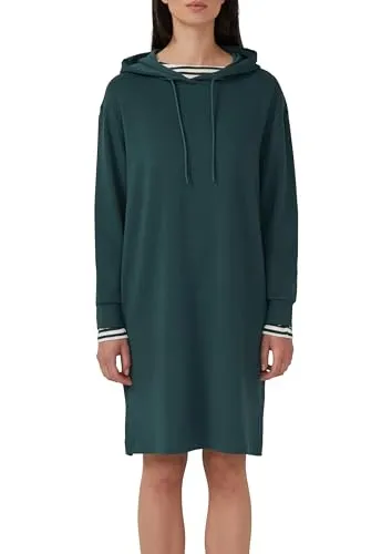 s.Oliver Scuba-Kleid mit Kapuze und Eingrifftaschen in grün von s.Oliver