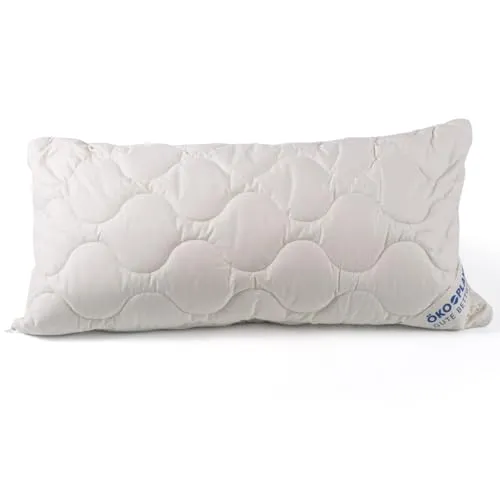 Öko Planet Kopfkissen 40x80 cm mit Wildseide - Kissen mit herausragendem Stützkomfort und individuell anpassbarer Füllung aus Wollkugeln. Bezug aus luxuriöser Wildseide, waschbar bis 30°C, ideal für erholsamen Schlaf.
