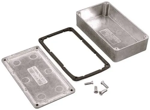 Hammond Electronics 1550WHBK Universal-Gehäuse - Aluminium-Gehäuse in Schwarz, extrem robust und leicht, ideal für vielseitige Anwendungen.