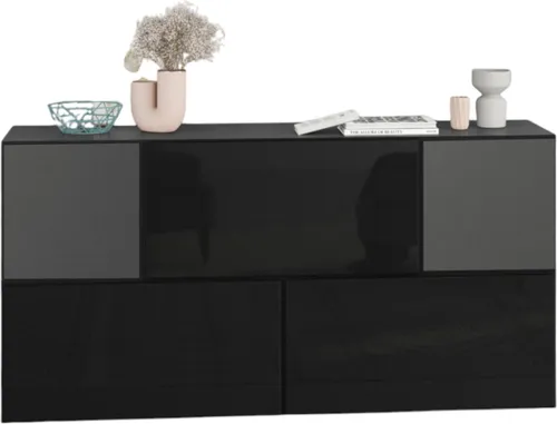 Sideboard VARIANTO 3 Schrank Set 5 tlg. – Flexibles Stauraumwunder in Anthrazit