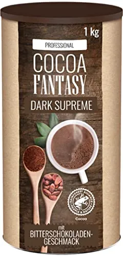COCOA FANTASY Dark Supreme Kakao 40% - 1000 g - Premium Kakao für Schokoladenliebhaber, verleiht Ihren Desserts und Getränken einen intensiven, vollmundigen Geschmack.