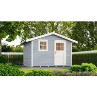 weka Gartenhaus 123 Gr.5 Satteldach Grau 28 mm - Holz-Gartenhäuser mit 28 mm Wandstärke, wetterfest lasiert und ideal als Rückzugsort oder Hobbyraum. Genießen Sie die Langlebigkeit und den natürlichen Holzcharakter!