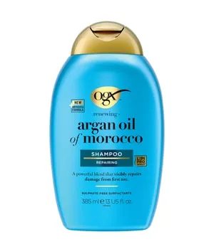 OGX Argan Oil of Morocco Haarshampoo 385 ml - Regenerierendes Shampoo mit marokkanischem Arganöl, bietet intensive Feuchtigkeit und UV-Schutz für strapaziertes Haar. Ideal für glänzendes und geschmeidiges Haar.