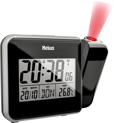MEBUS 42425 - Funkwecker digital, Projektion, Temperatur