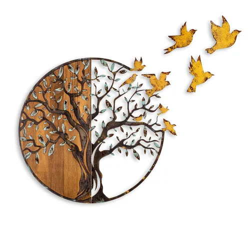 Wandbehänge 100% HOLZ Mehrfarbig - Kreatives Wandaccessoire aus 100% Holz, das jedem Raum einen individuellen Flair verleiht. Ideal für Dekoration in Wohn- und Arbeitsräumen.