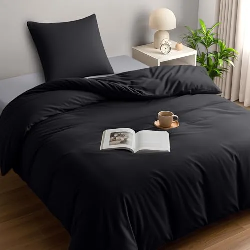 Utopia Bedding Bettwäsche 135x200 Set in schwarz von Utopia Bedding
