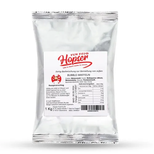  Premium Bubble Waffelteig Backmischung Egg Nugg 1 Kg Beutel 6,49 EUR/kg