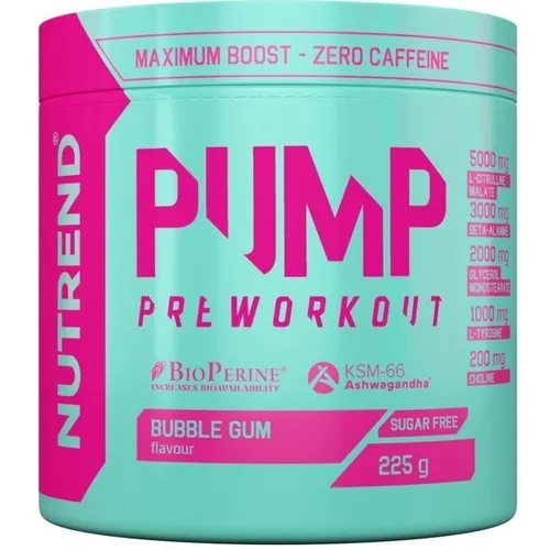 Nutrend Pump Pre-Workout, Bubble Gum - 225g (88,44 EUR/kg)