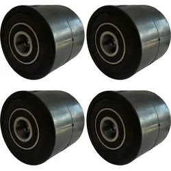 OSWALD Gabelhubwagenrollen 80 x 70 mm - Hubwagenrollen aus Gummi für optimale Laufeigenschaften, ideal für raue Böden und vielseitige Einsätze, Tragkraft bis 400 kg.